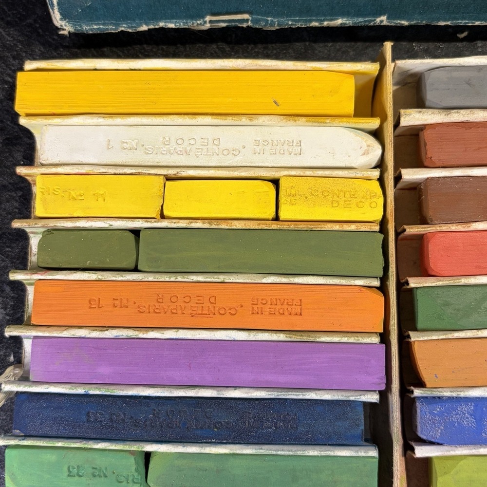 Vintage Conte‎ Carres Decor 24 Pastels Colors VHTF Complete - Picture 3 of 13